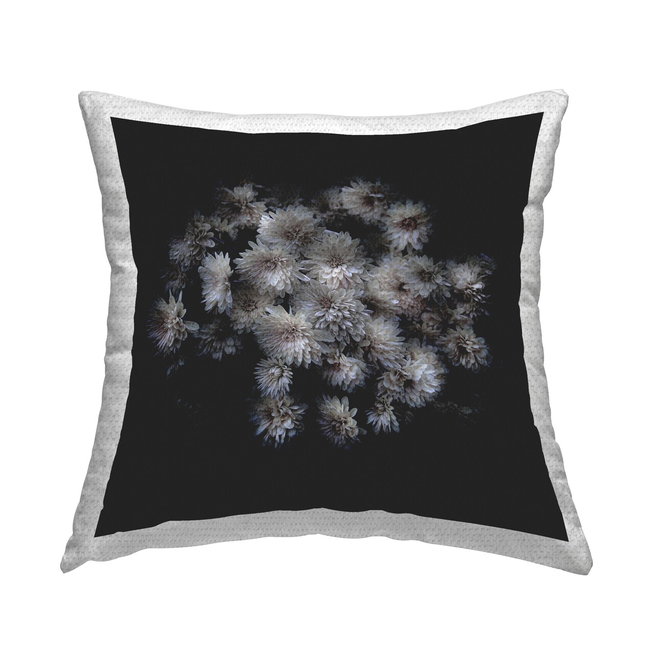 Stupell Industries Mum Bundle on Black Outdoor Printed Throw Pillow Design by Brian Carson, 18 x 7 x 18